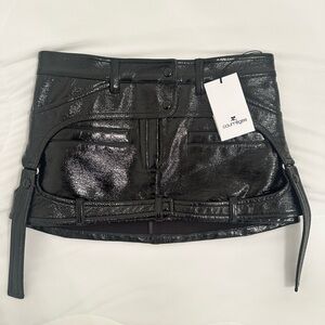 Courrèges Glossy Black Mini Skirt